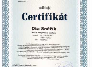 CERTIFIKÁT ANHYLEVEL 