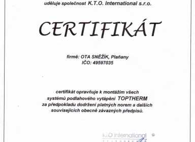 CERTIFIKÁT KTO